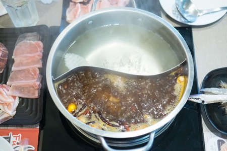 set of japan food fresh pork for boilの写真素材