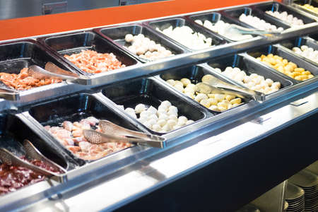 the shabu meat and meat ball setの写真素材