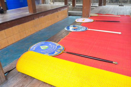 Talipot fan is to be used only for the clergy in blessing.の写真素材