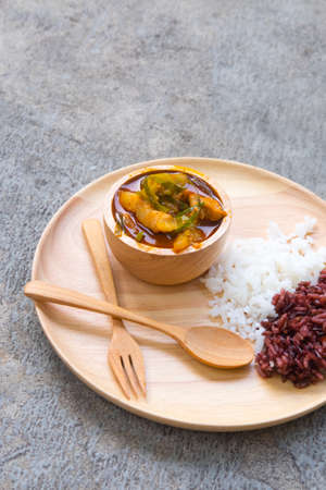 Thai cuisine, Panang curry with riceの写真素材