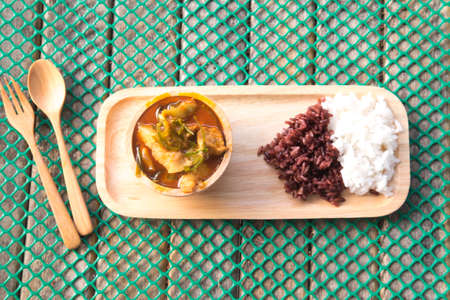 Dried red pork coconut curry (Panaeng) : Delicious and famous Thailand foodの写真素材