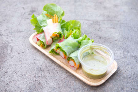 Salad roll clean food for healthy, healthy foodの写真素材