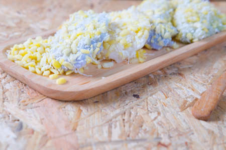 mung bean rice-crepe, mock bean pods, thai dessertの写真素材