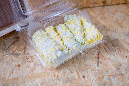 Thai dessert, Mung Bean rice-crepe, it called kanom Tua Pabの写真素材