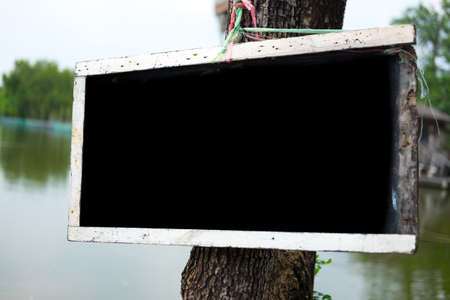 Mock up blank wooden boardの写真素材
