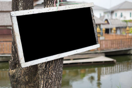 Mock up blank wooden boardの写真素材