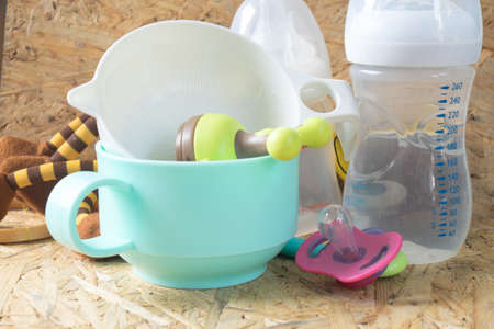 Feeding baby accessories - bottles, teats.