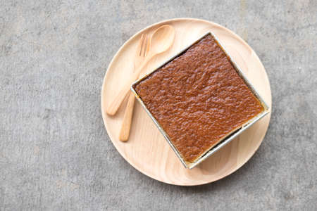 Thai coconut custard squares, Khanom Maw Kaeng, Thai tradition dessertの写真素材