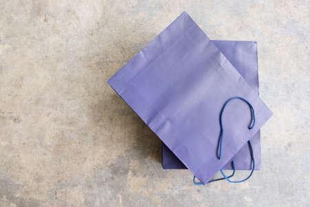 Empty blue shopping bag for advertising and brandingの写真素材