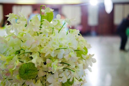 White orchid flowers decorative for wedding, flowers for wedding partyの写真素材