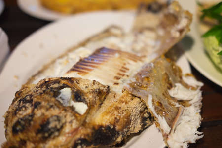 Thai salt crusted grilled fish recipe, Thai foodsの写真素材
