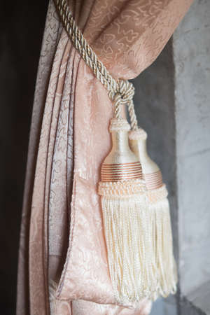 Close up pink color elegance curtain tasselの写真素材