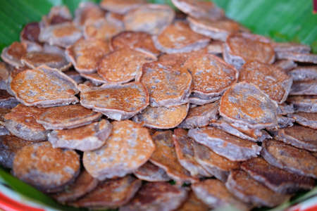 Kanom Babin Thai dessert style pancake made from coconut arrowroot starch and glutinous rice flourの写真素材