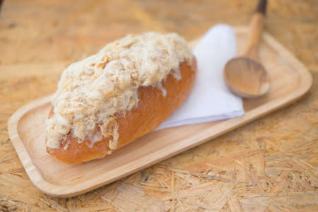 Homemade dried shredded pork bread with mayonnaise