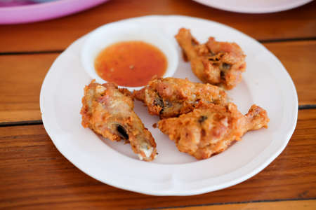 Deep fried chicken with Thai style flavourの写真素材
