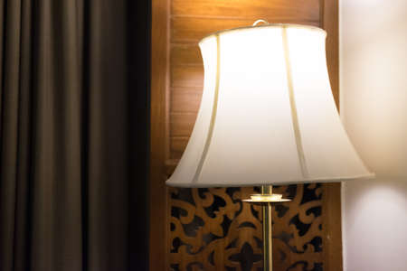 Lamp night light in bedroom at homeの写真素材