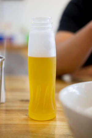 Ice Chrysanthemum tea in plastic bottle, oriental style herb teaの写真素材