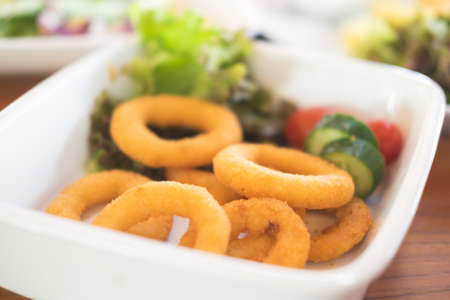 Fast food homemade crunchy fried onion ringsの写真素材