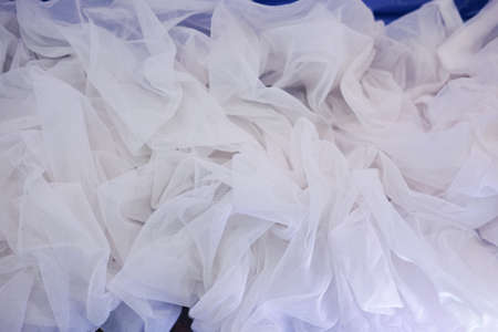 fabric background, white fabric for decoration in eventの写真素材