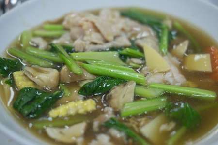 Rat na with vegetable on a plate a Thai dish