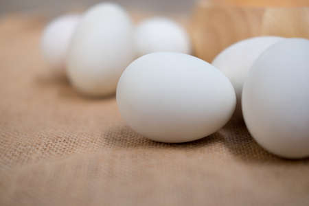 Salt preservation white duck egg for food in asian Thailand.の写真素材