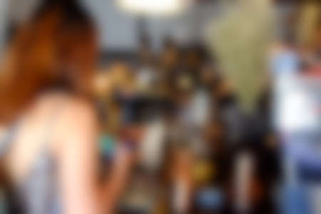 Coffee blurred background with people in coffee shopの写真素材
