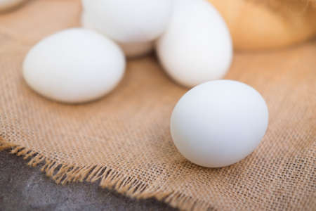 White eggs (Salted eggs) for cooking or sale.の写真素材
