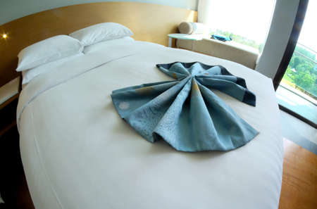 Big bedding in the bedroom, new modernの写真素材