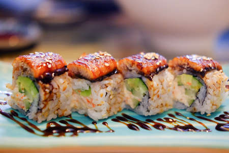 Unagi eel Sushi. Japanese food menuの写真素材