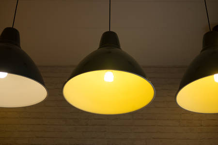 Indoor light lamp decoration in modern coffee shop