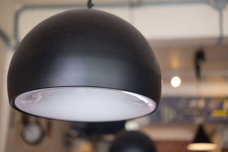 Beautiful ceiling lighting lamp decoration in roomの写真素材