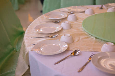 Dining set on the table of Thai restaurant.の写真素材