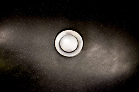 A close-up black sink of a modern toiletの写真素材