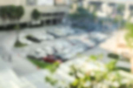 Blurred outdoor car park for backgroundの写真素材
