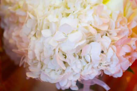 Decoration artificial white roses flower bouquetの写真素材
