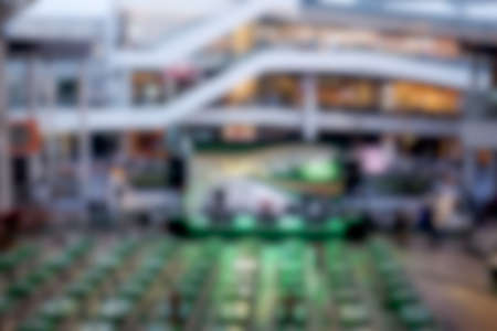 Blurred background of  beer garden at shopping center