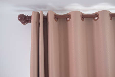 Beautifully curtain on the window in the room. Close upの写真素材