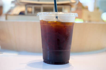 iced black coffee low fat good cafeine source for healthy office lifestyle.の写真素材