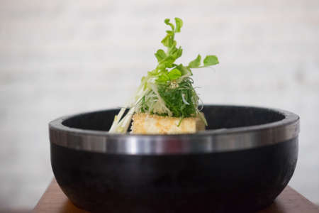 Bibimbap in bowl korean style cuisine hot and deliciousの写真素材