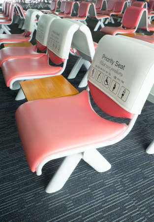 Priority pink seat in the airport at Thailand