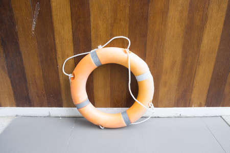Life ring orange color as rescue equipment