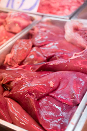 Pork entrails, sold in the market Thailand.の写真素材