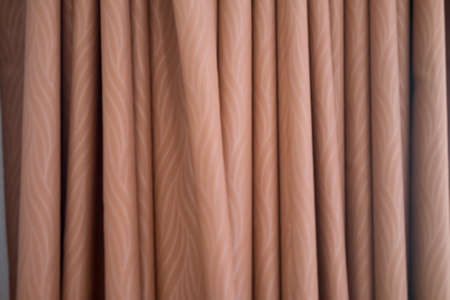 Brown curtain window decoration in homeの写真素材