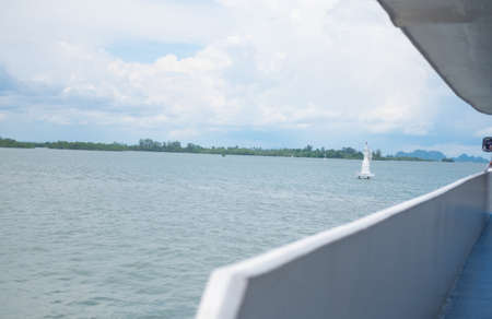 View from ferry boat sea and sky in Thailand
