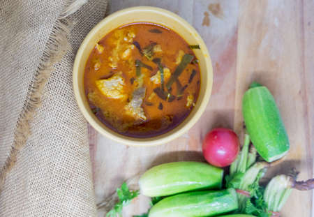 Thailand tradition red curry with pork menu in thai name is panaengの写真素材