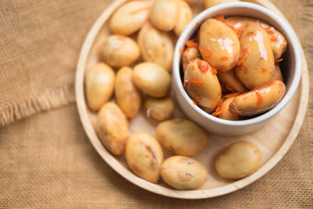 Sala fruit in sweet and spicy sauce, Thai fusion food