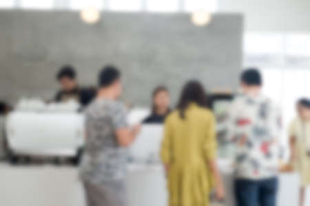 Blurred cafe restaurant background, coffee shop blur background with people