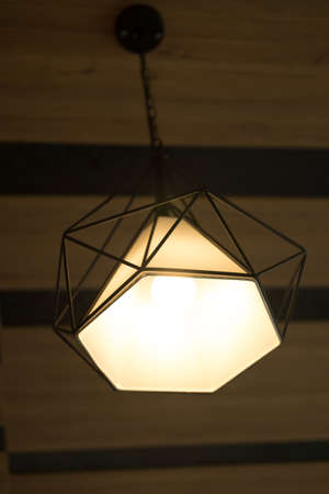 Light bulb and lamp in modern style. Warm tone light bulb lamp.の写真素材