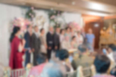 Abstract blur background of wedding party, Thai weddingの写真素材