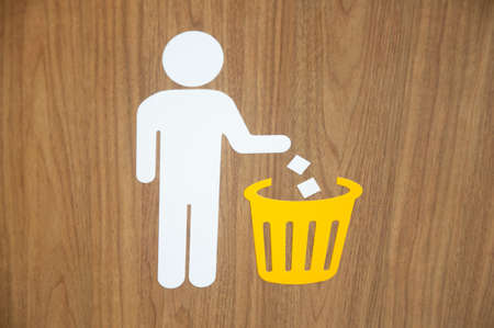 Keep clean and dispose of carefully and thoughtfully signsの写真素材